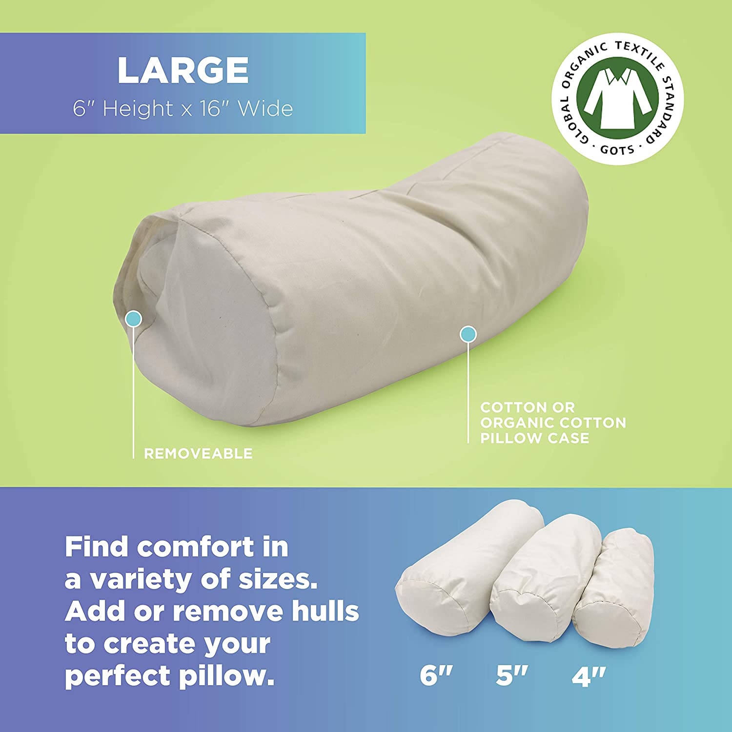 Organic Cotton Neck Roll Pillow