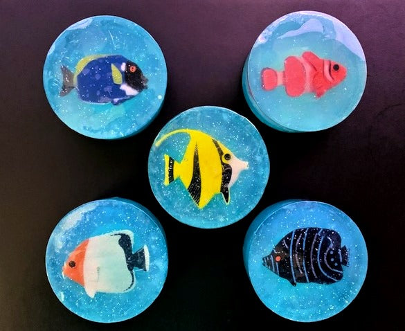 Fun Fish Soaps with toy fish inside