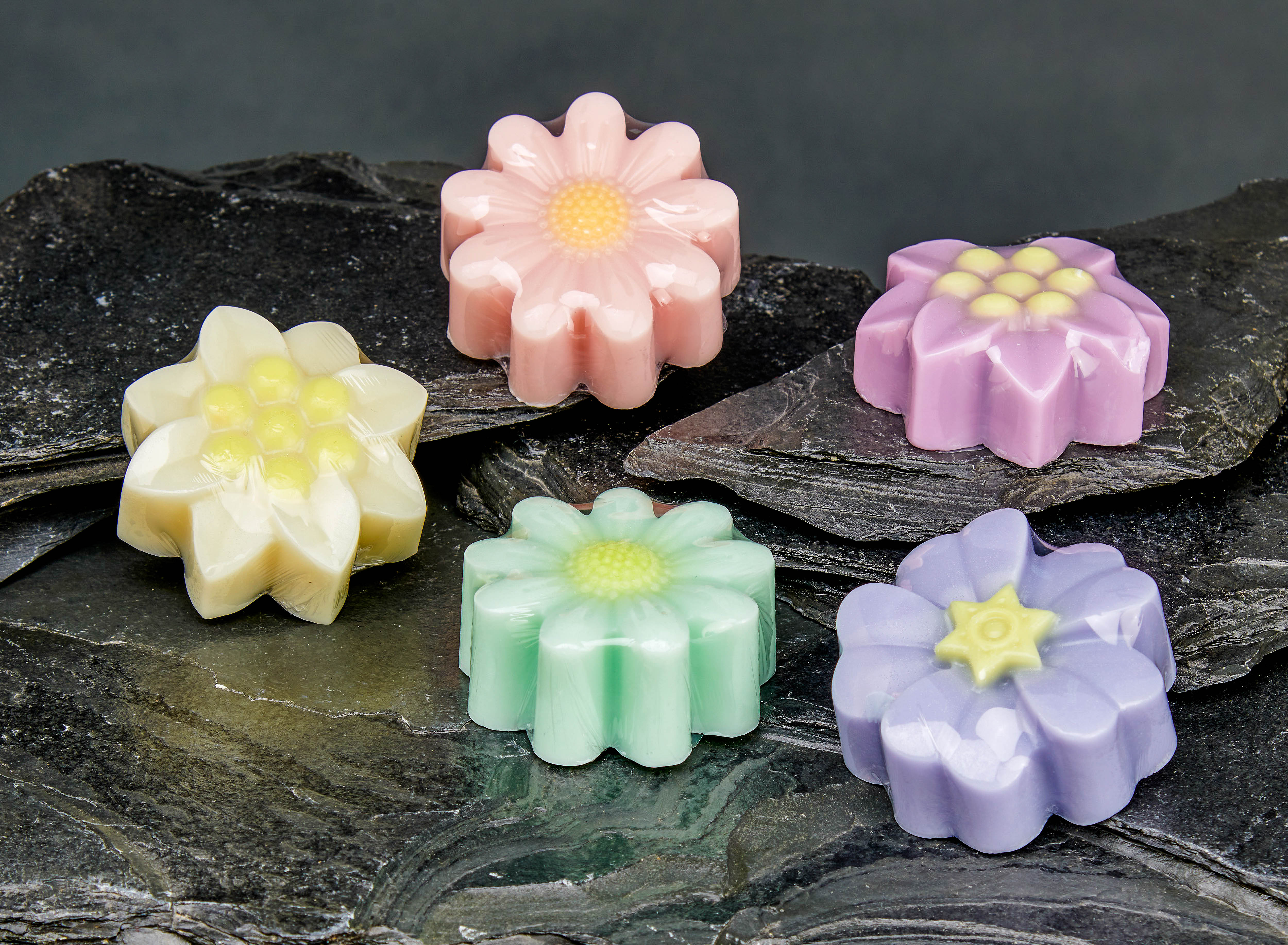 Flower Shaped Soaps available in 5 fragrances