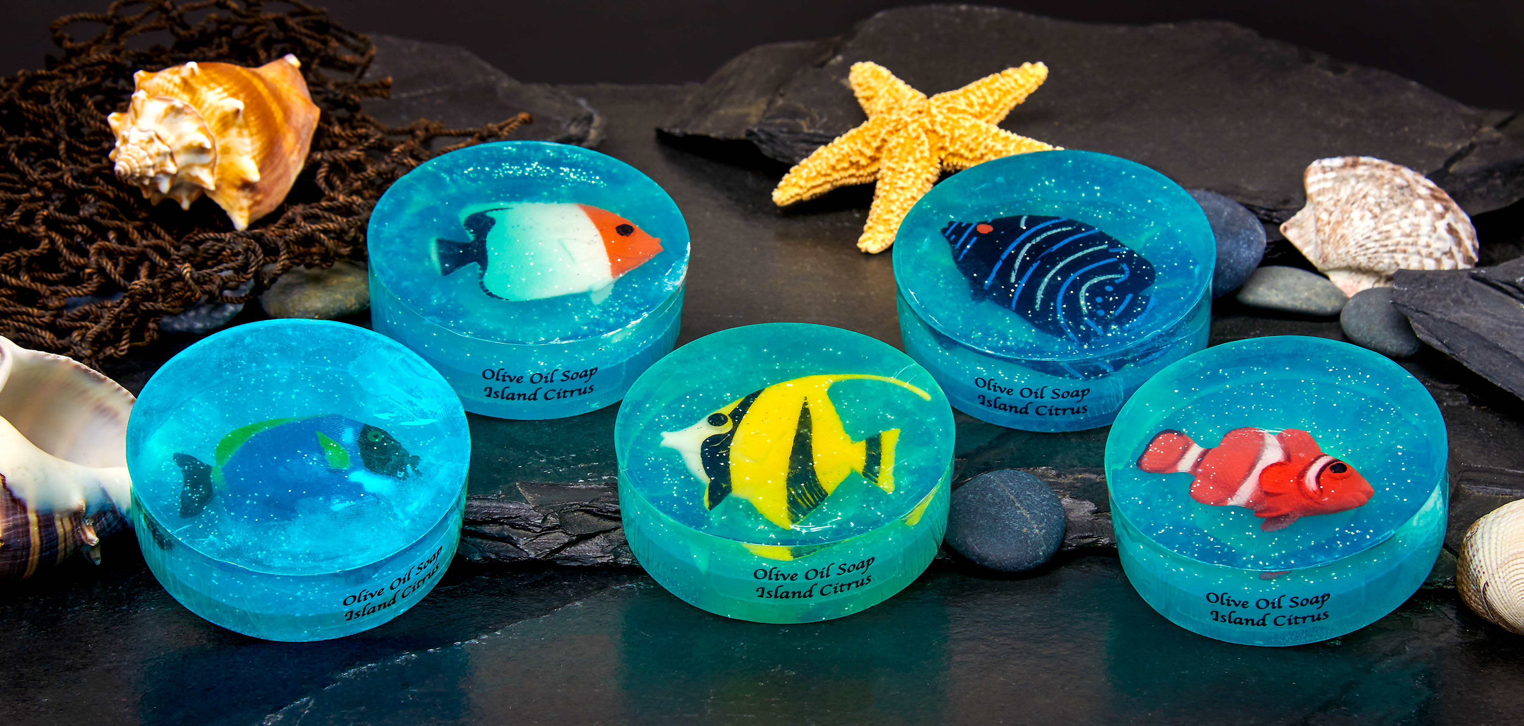 Fun Fish Soaps with toy fish inside