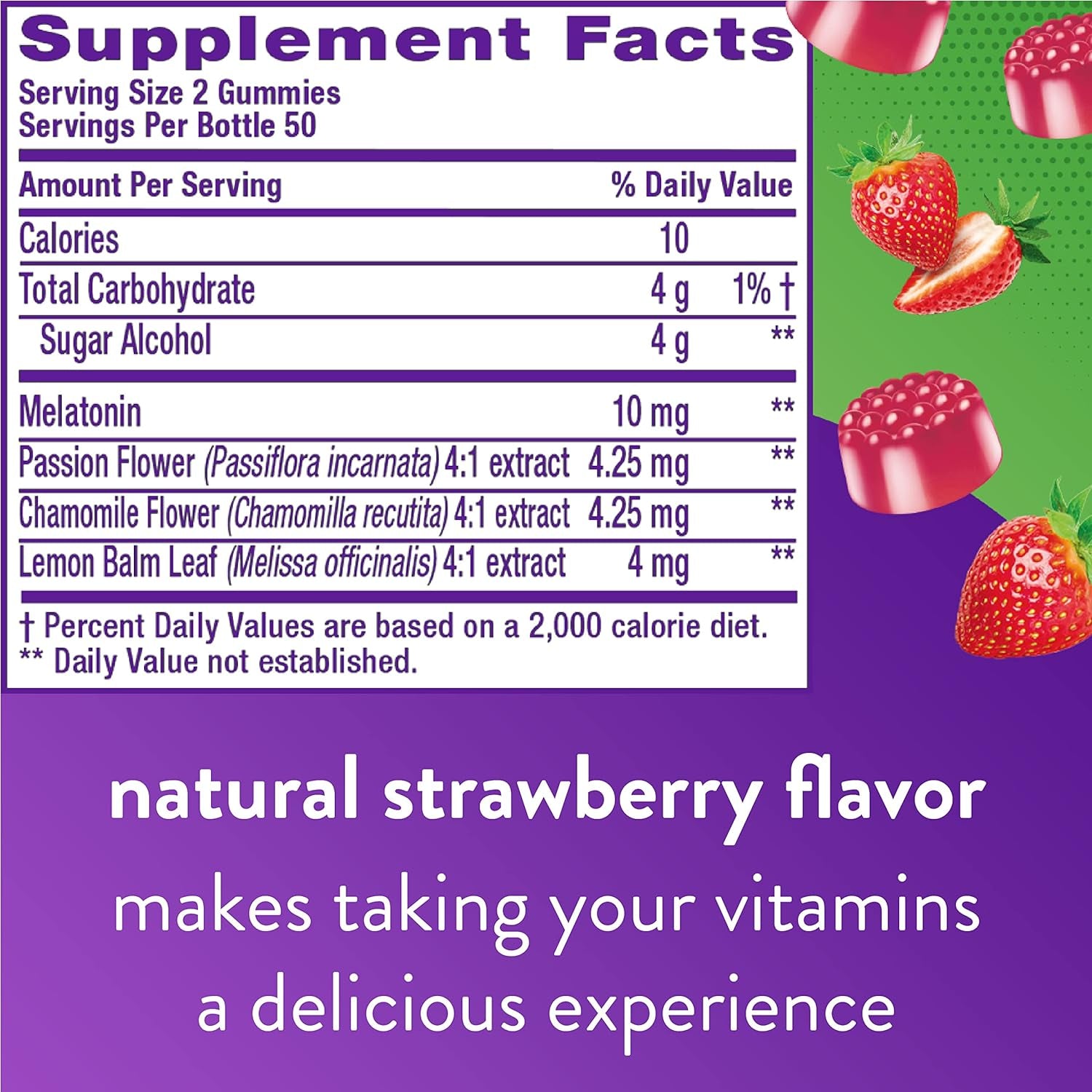 Max Strength Melatonin Gummy Supplements, Strawberry Flavored, 10 Mg Melatonin Sleep Supplements, America’S Number 1 Gummy Vitamin Brand, 50 Day Supply, 100 Count