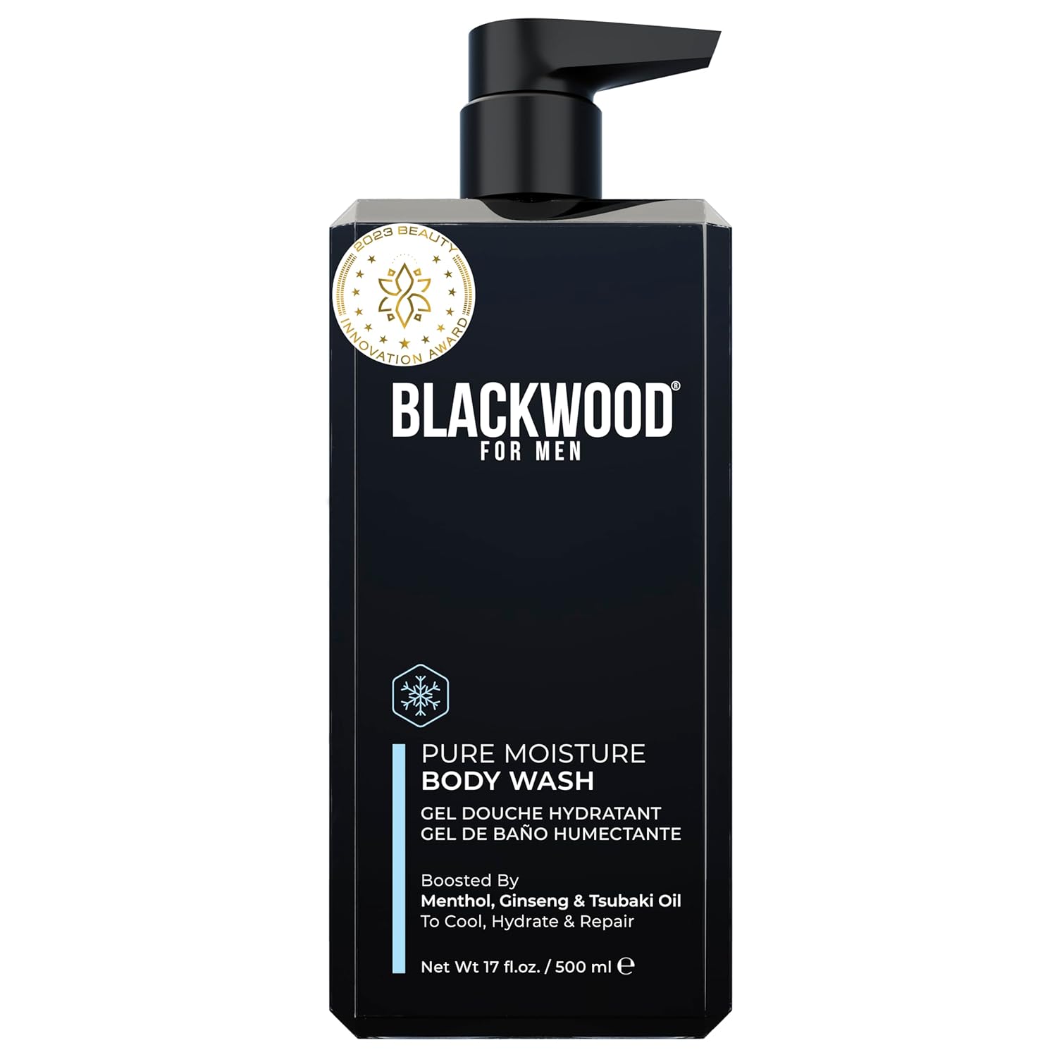 Blackwood For Men Body Wash - Hydrates & Cools with Ginseng & Menthol - Vegan, 17oz