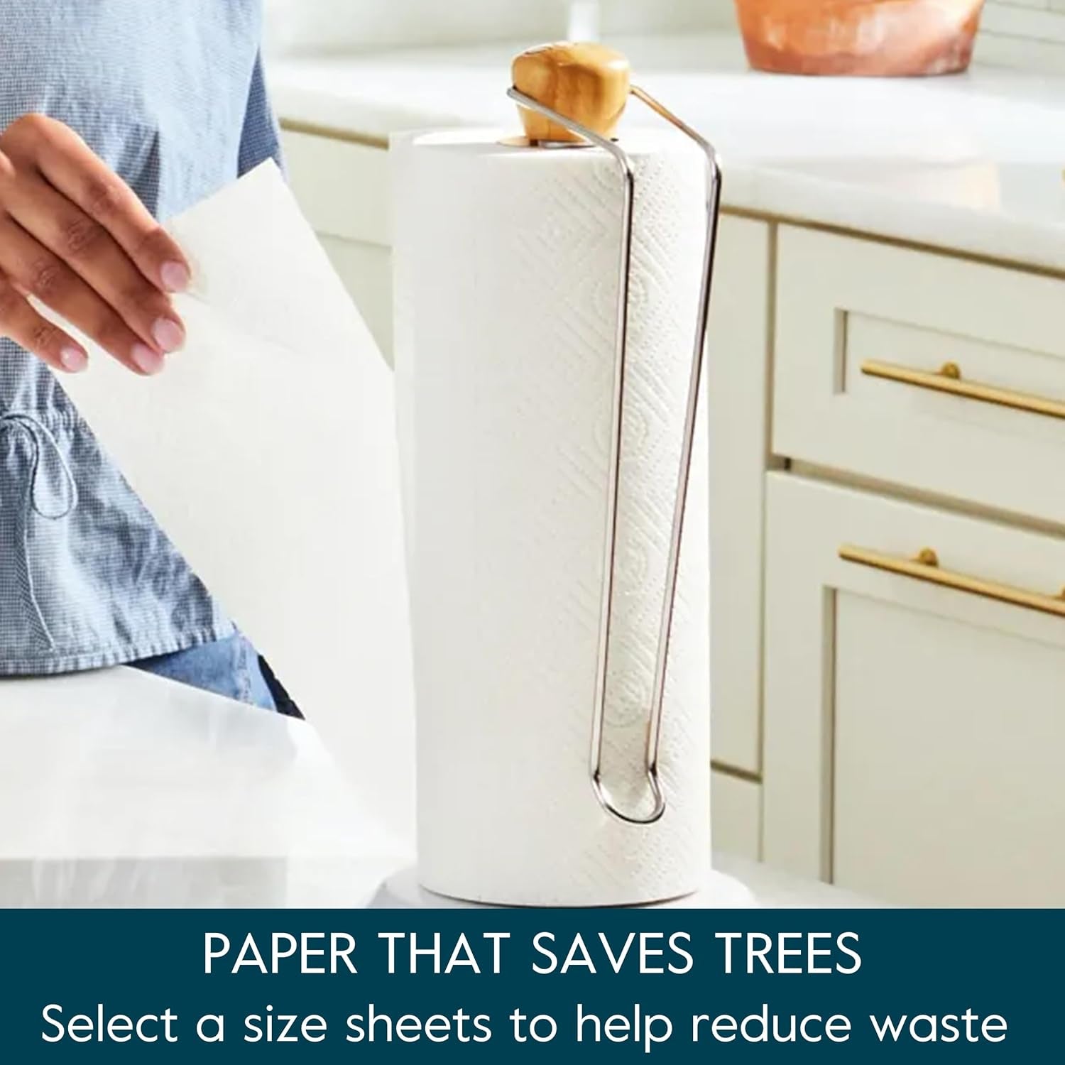 Bamboo Paper Towels, Tree Free & Sustainable Kitchen Paper Towels, Strong & Absorbent with Custom Select Sheets for Less Waste, Zero Plastic Waste. 140 X 2-Ply Sheets per Roll, 6 Pack Rolls