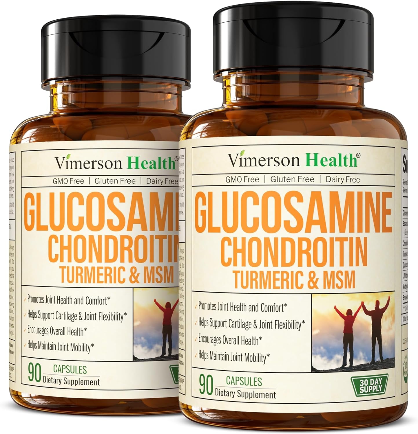 Glucosamine Chondroitin MSM Turmeric Boswellia - Joint Support Supplement. Antioxidant Properties. Helps with Inflammatory Response. Occasional Discomfort Relief for Back, Knees & Hands. 2 Pack