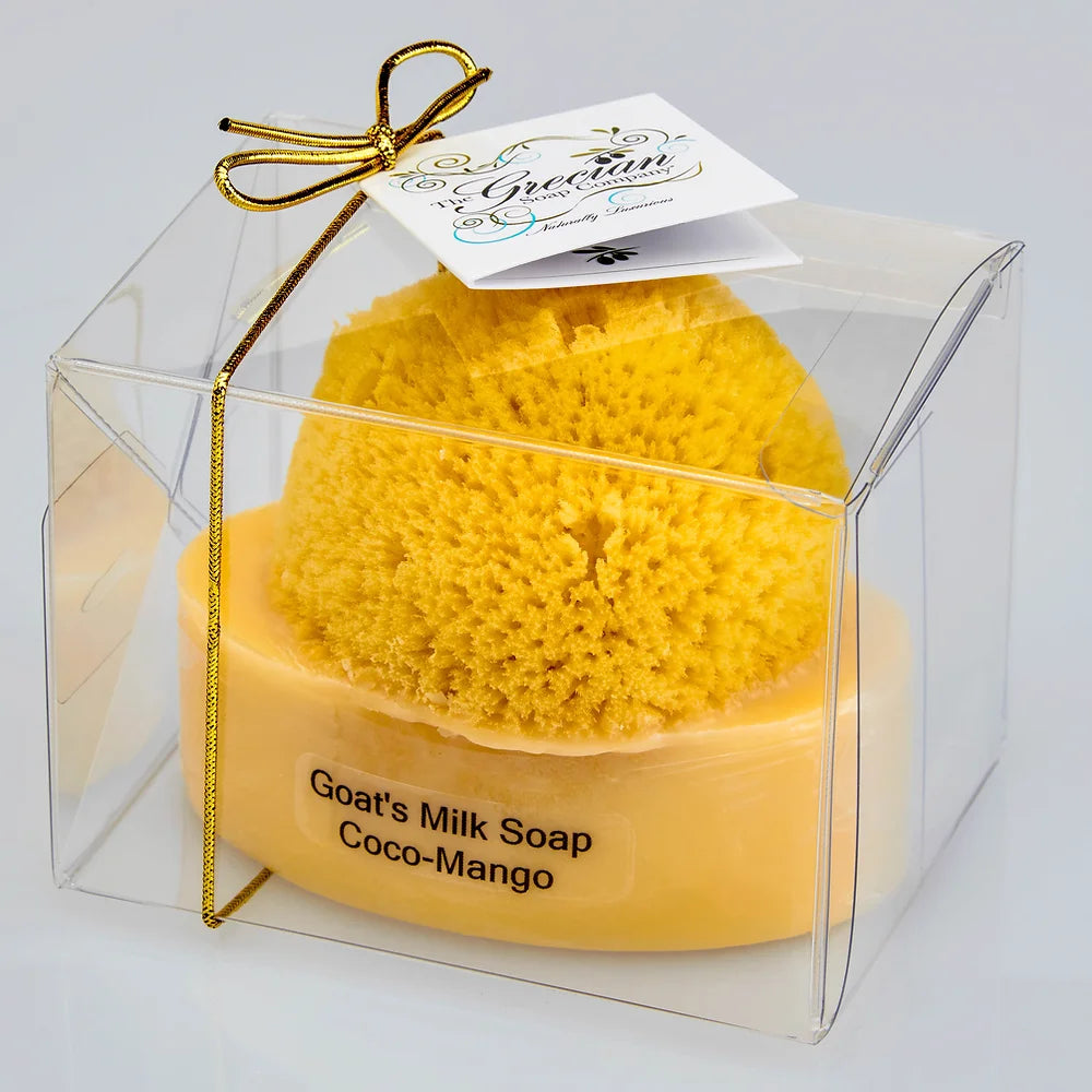 Goat's Milk & Olive Oil Soap with Natural Sea Sponge