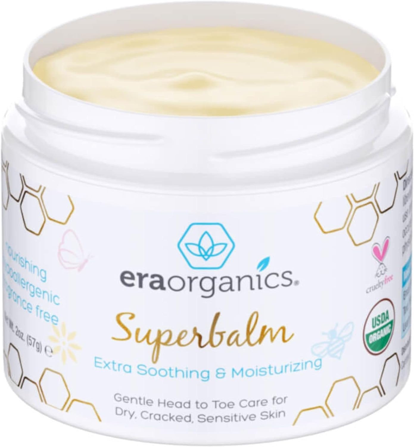 Era Organics Baby Moisturizing Cream - USDA Organic, Soothes Eczema & Rashes, 4oz