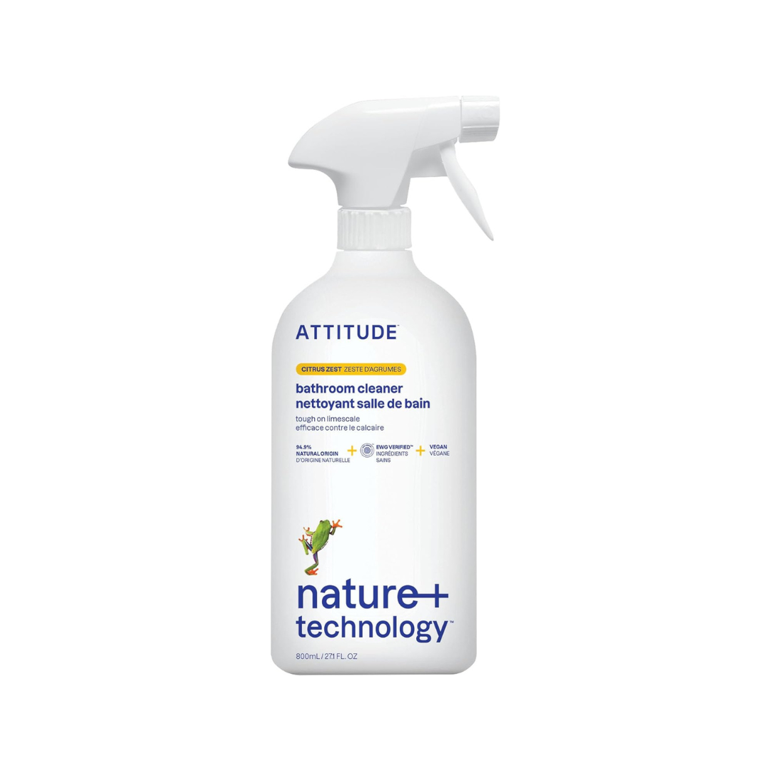 ATTITUDE Bathroom Cleaner - EWG Verified, Plant-Based, Vegan, Citrus Zest - 27.1 Fl Oz