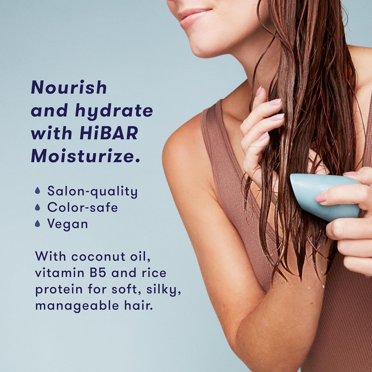 HiBAR Moisturize Conditioner Bar - Deeply Nourishing with Coconut Oil & Cocoa Butter - 1 Solid Bar