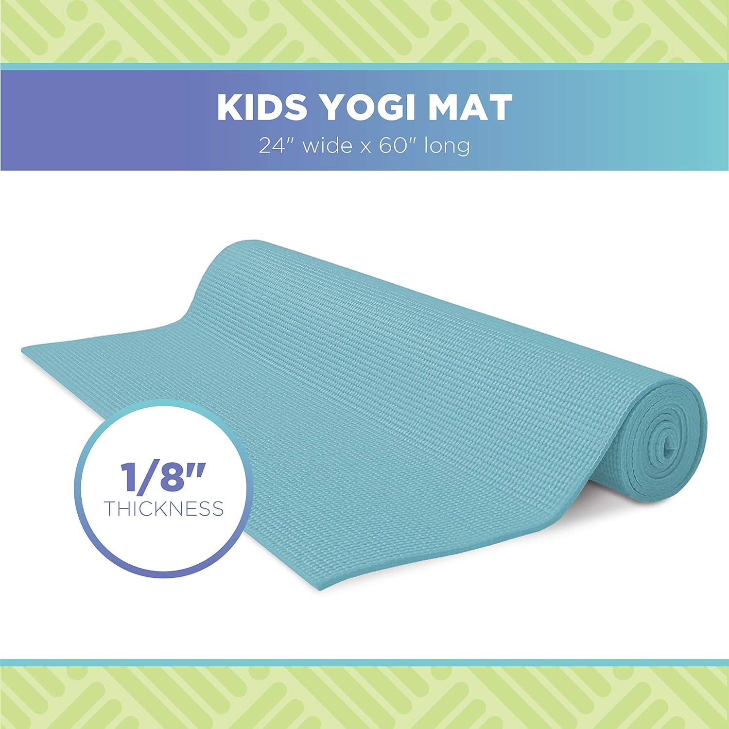 Kids Sticky Yoga Mat | Eco-Friendly, Fun Designs, 1/8 x 24 x 60