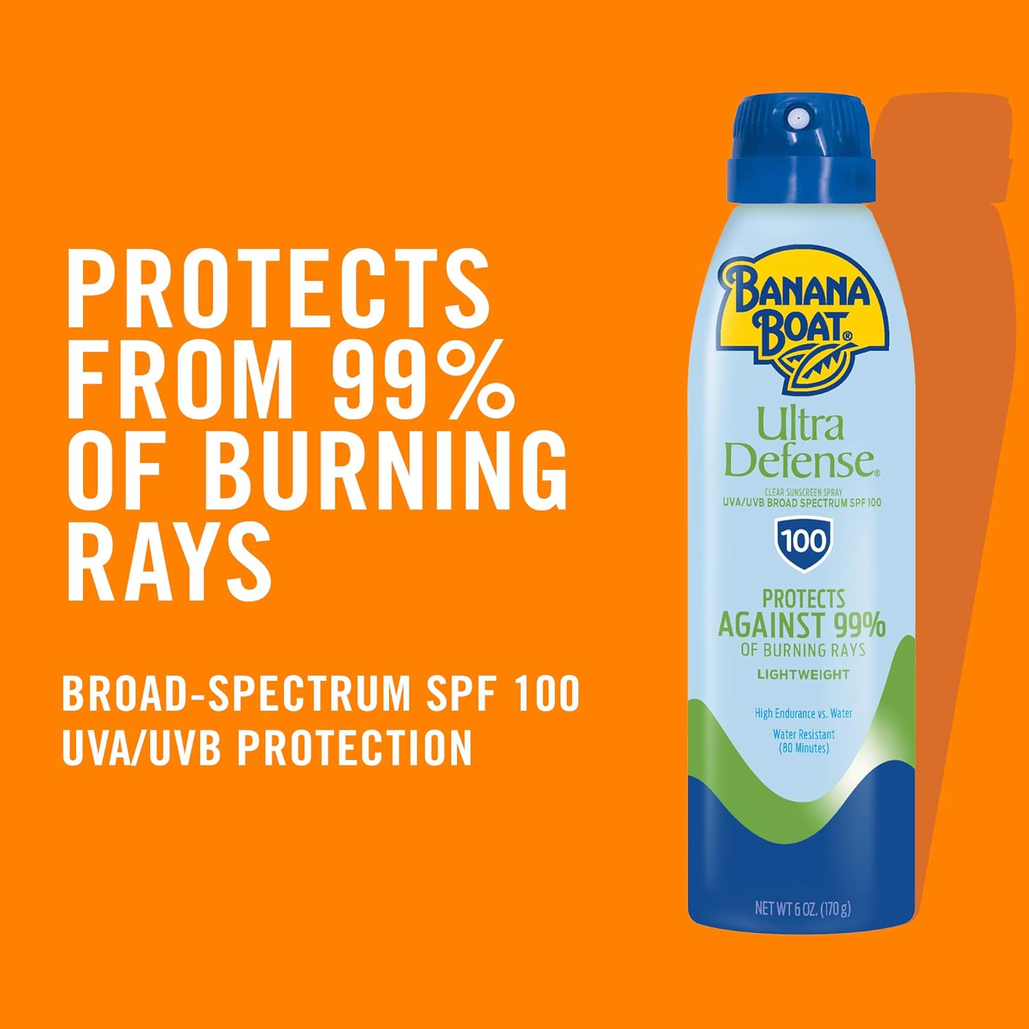 Banana Boat Sunscreen Spray SPF 100 - Hydrating & Water Resistant, Lightweight Formula - 6oz