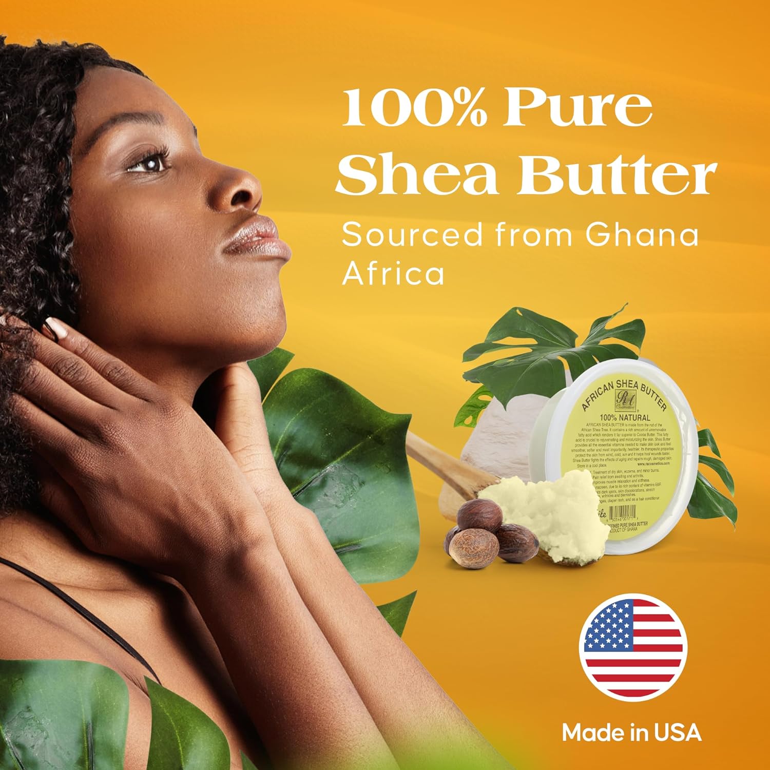 REAL African Shea Butter Body Moisturizer - Pure Raw Hydration, 100% Unrefined - 8oz