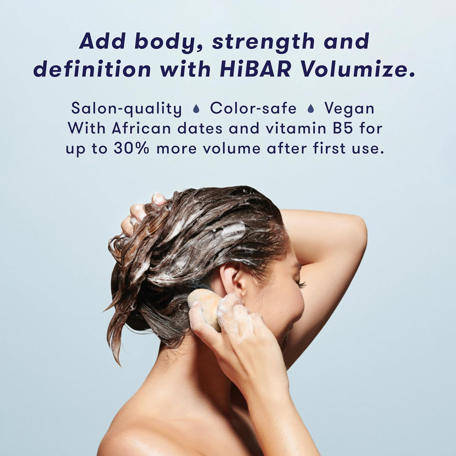 HIBAR Volumize Shampoo Bar - Adds Body & Definition for Fine Hair, Vegan & Color Safe - 1 Bar