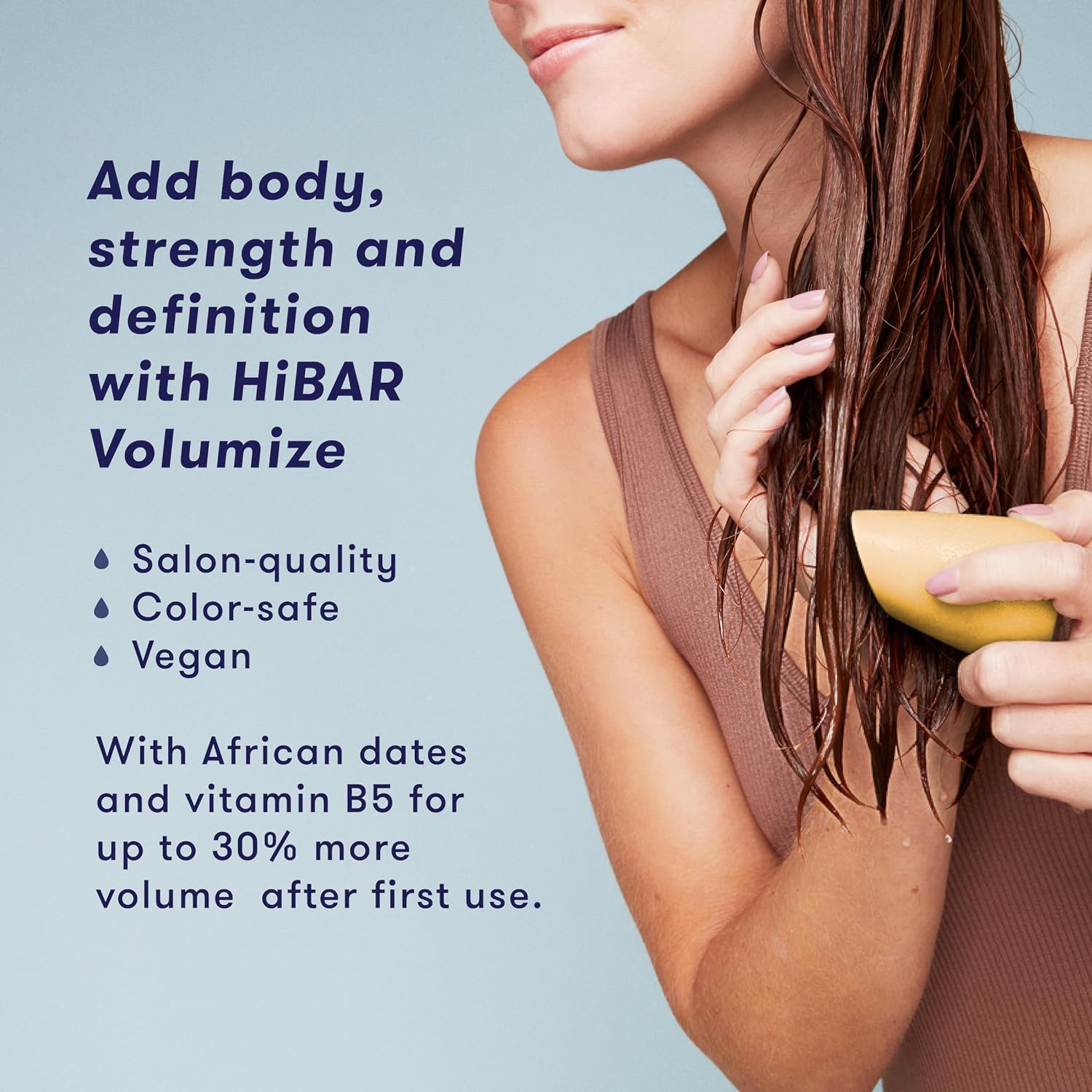 HiBAR Volumize Conditioner Bar - Adds Body & Definition, Vegan, Plastic-Free - 1 Solid Bar