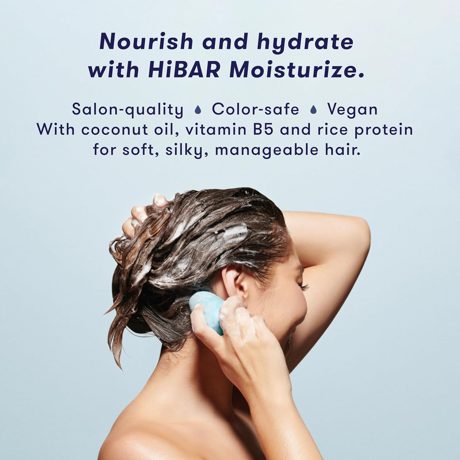 HiBAR Moisturize Shampoo Bar - Nourishes and Hydrates Dry Hair, Fragrance-Free, Vegan - 1 Bar