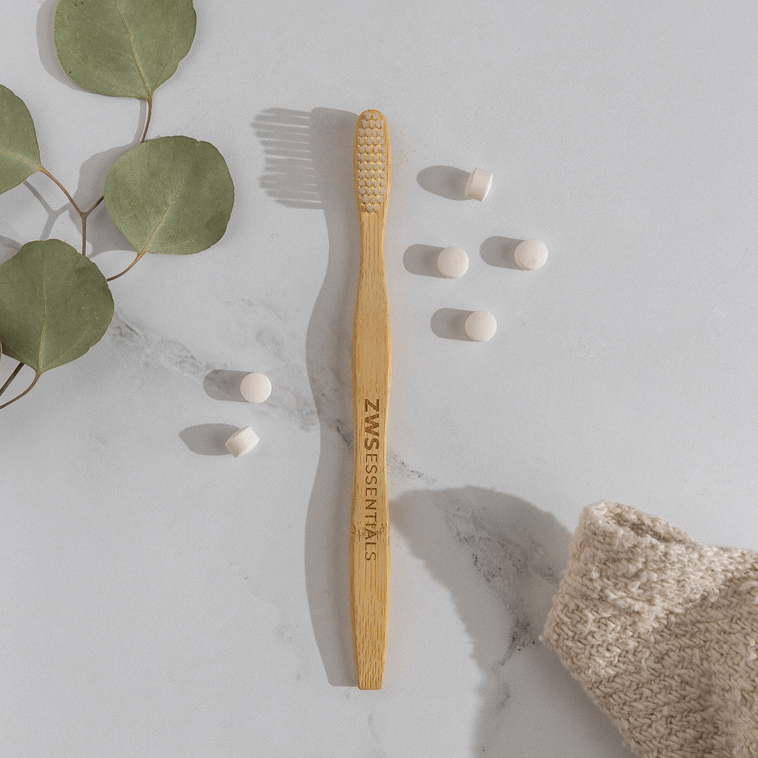 Bamboo Toothbrush - Adult - Zero Waste Toothbrush, Plastic Free, Compostable, Castor Bean Bristles