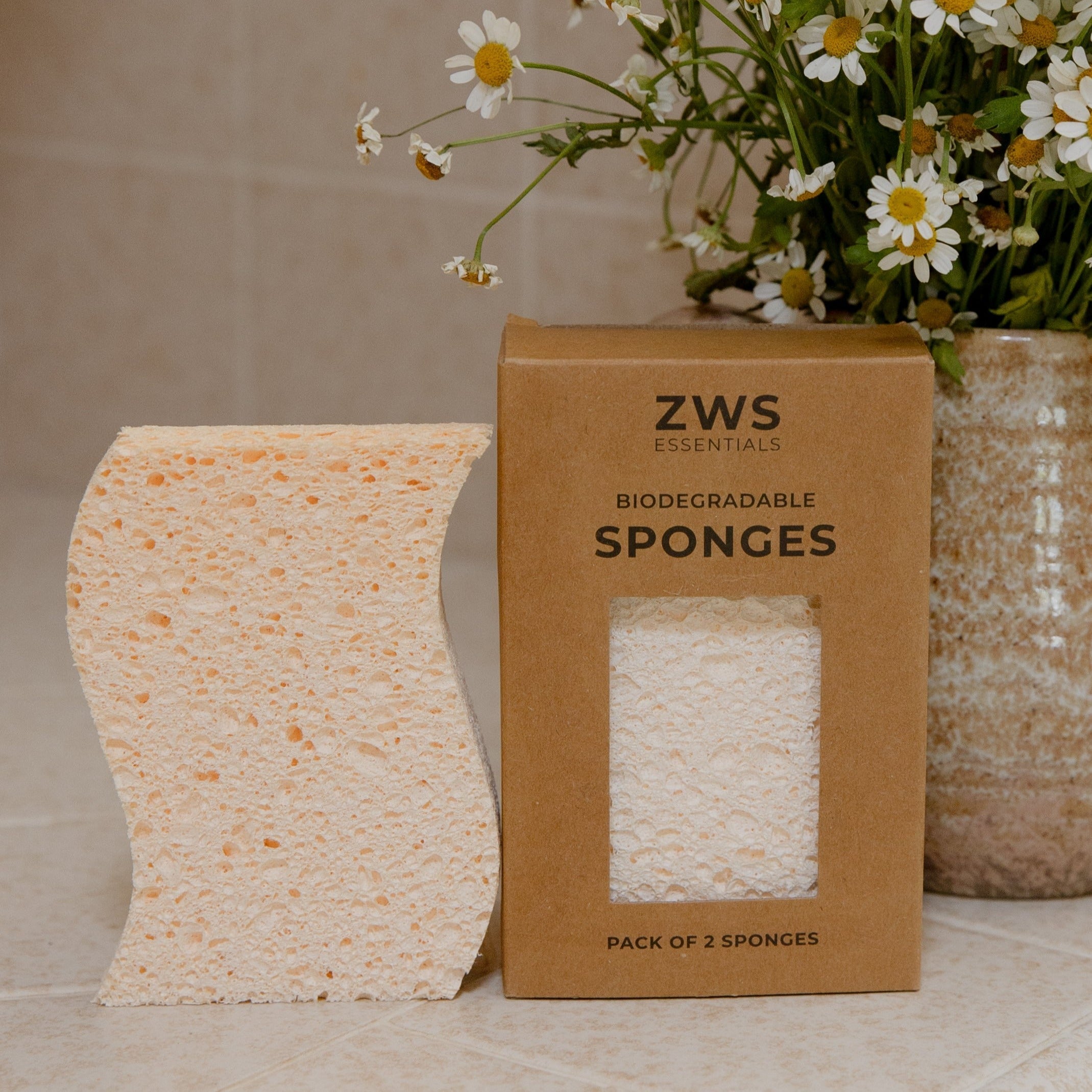 Biodegradable Kitchen Sponges - Zero Waste Sponges, 100% Wood Pulp