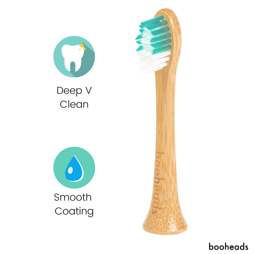 Multi-Colored Bamboo Electric Toothbrush Heads | 4 Pieces