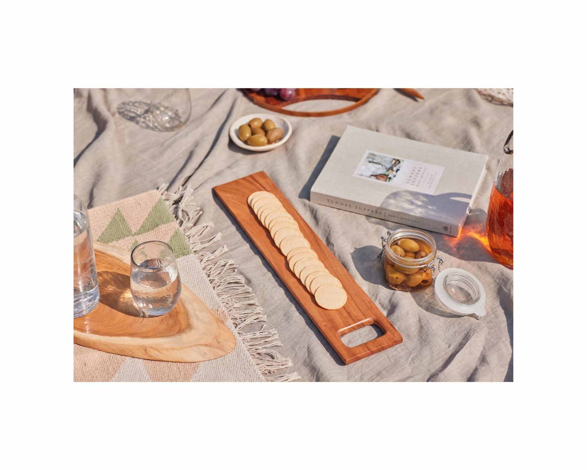 Teak Wood Charcuterie Board | 2 Pack, 17.9" x 3.6"