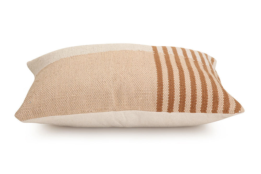 Earth Stripe Lumbar Pillow - Rust - 14x20 Inch