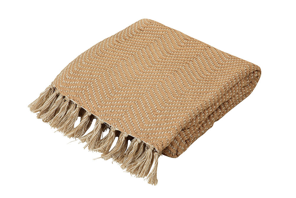 Kaya Chevron Throw Blanket - Taupe & Cream - 50x70 Inches