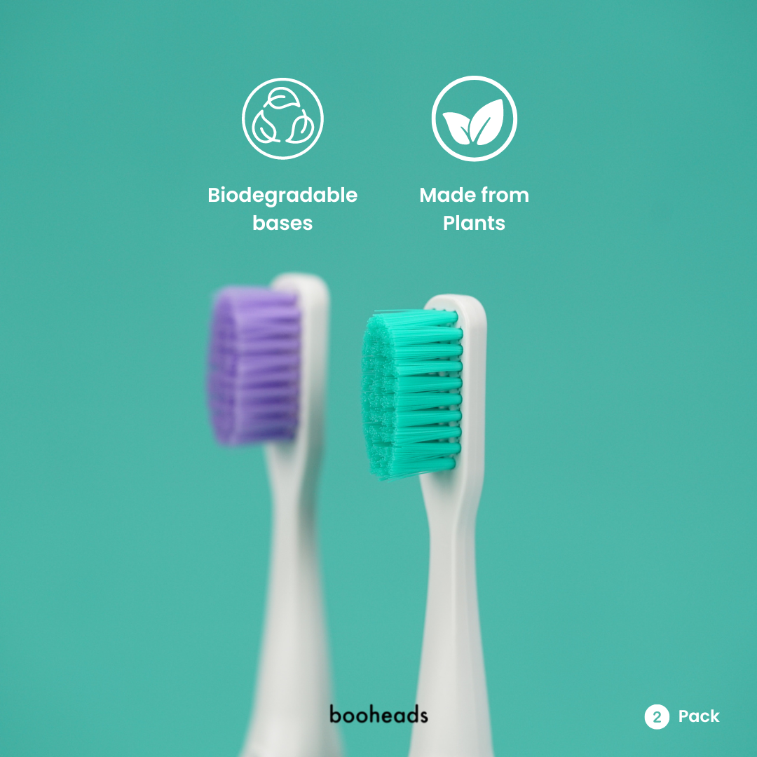 Eco Toothbrushes | 2 Pieces, Purple & Aqua