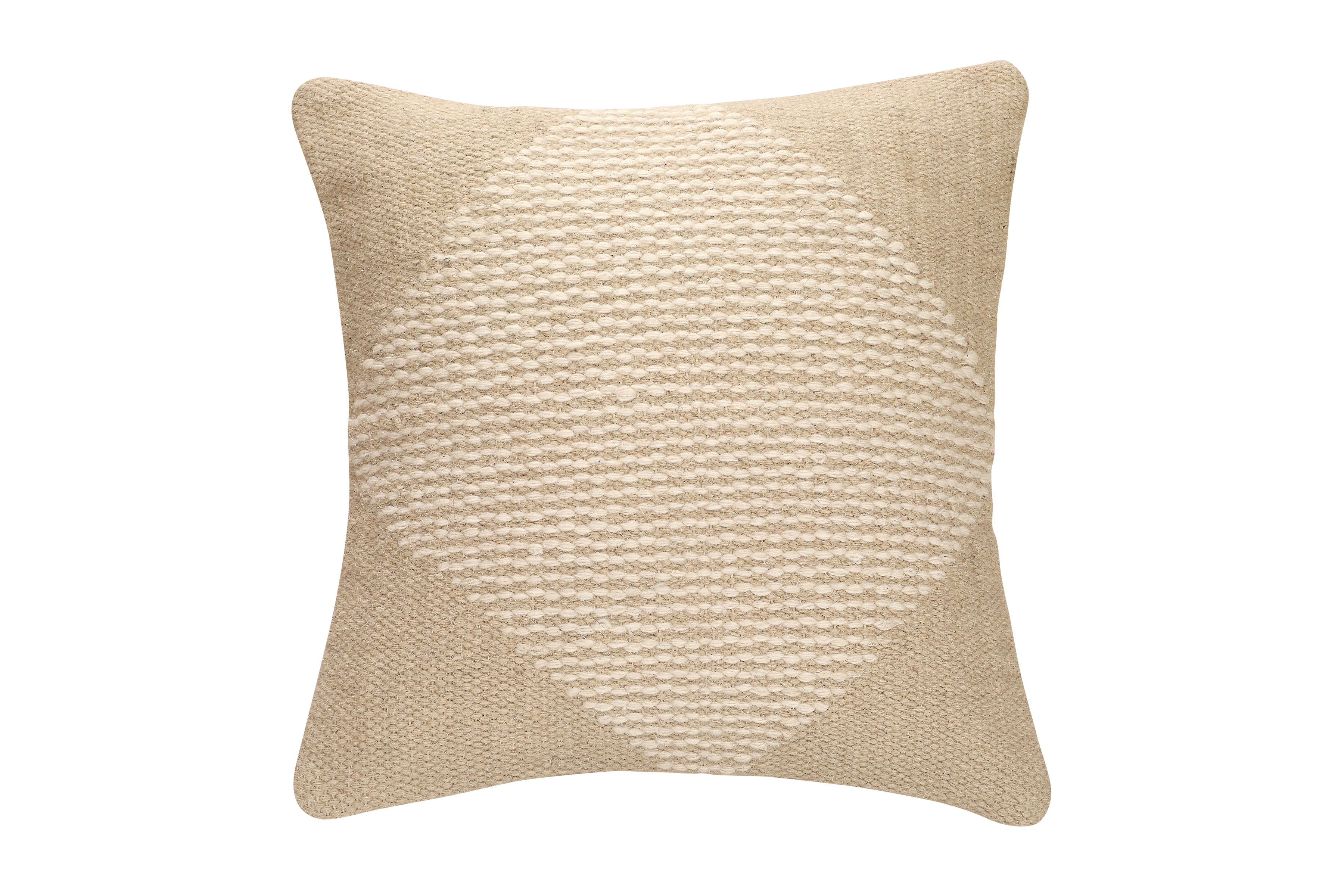 Diagonal Stripe Wool Pillow | Biscotti, 18" x 18"