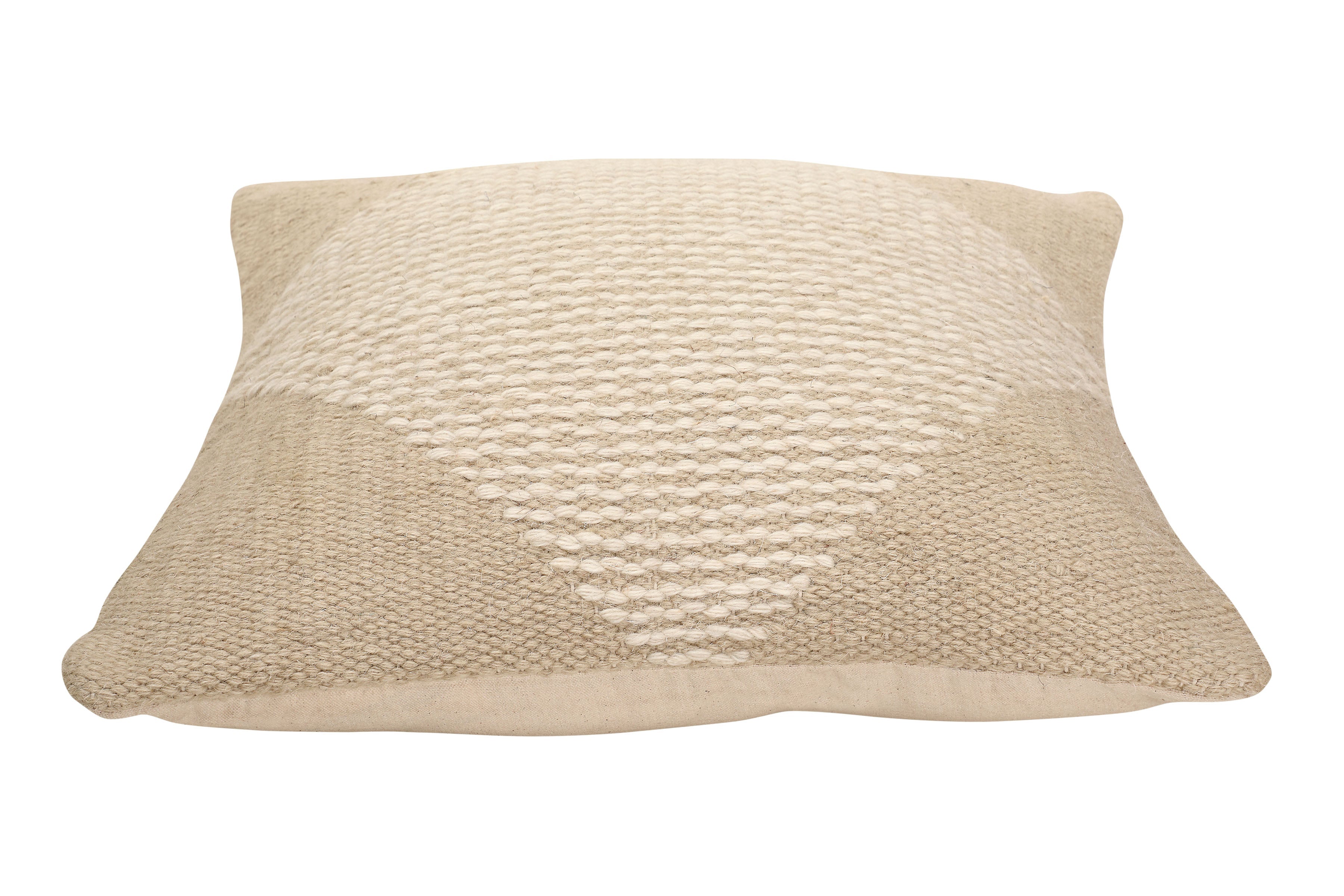 Diagonal Stripe Wool Pillow | Biscotti, 18" x 18"