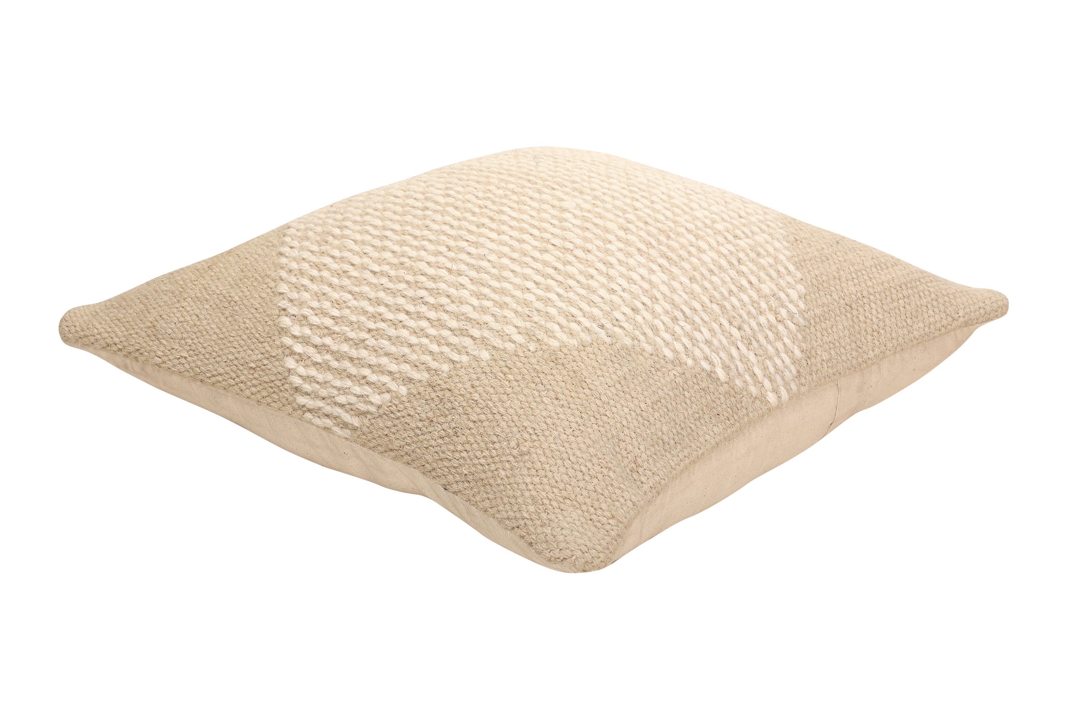 Diagonal Stripe Wool Pillow | Biscotti, 18" x 18"