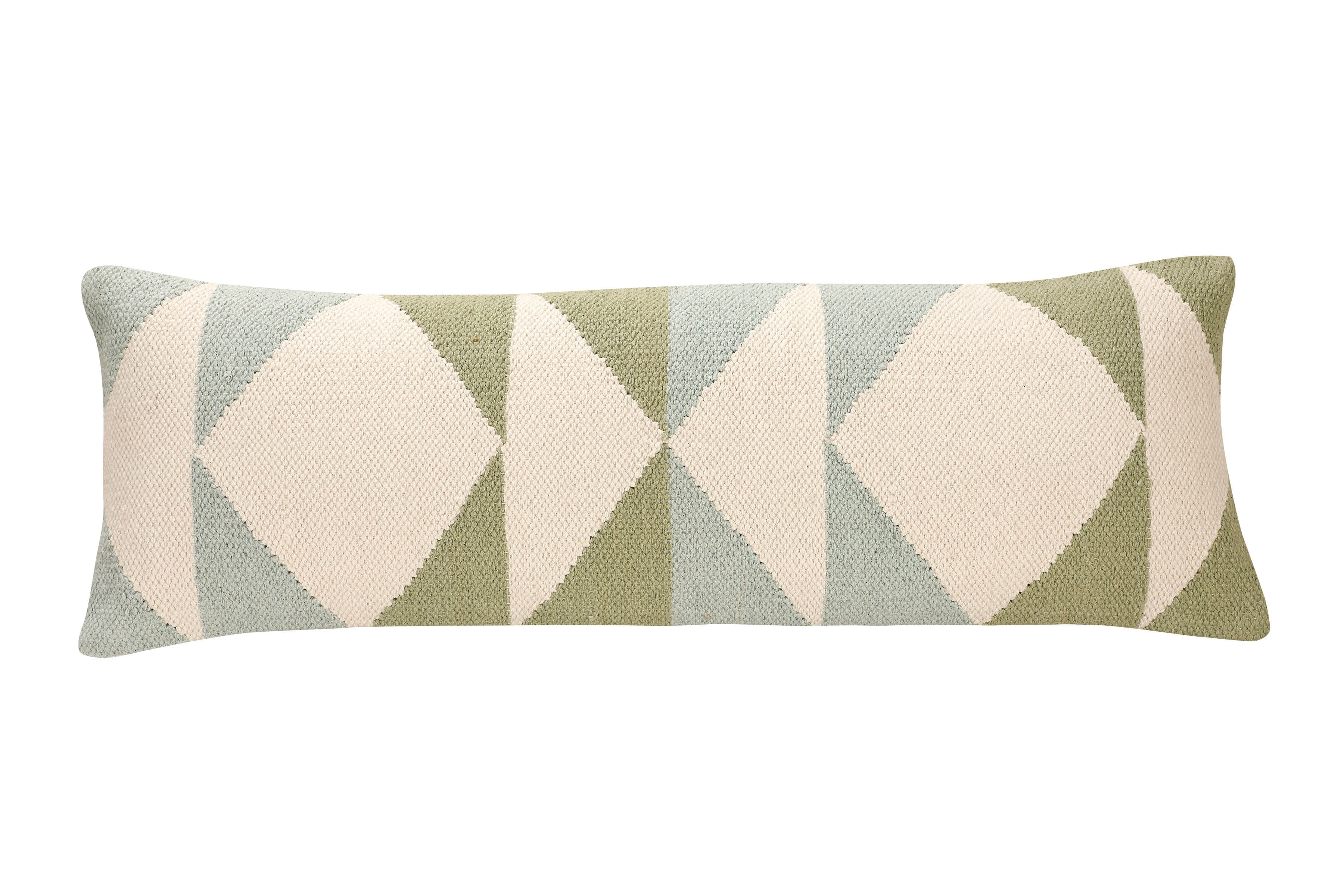 Diamond Lumbar Pillow | Sage, 12" x 34"