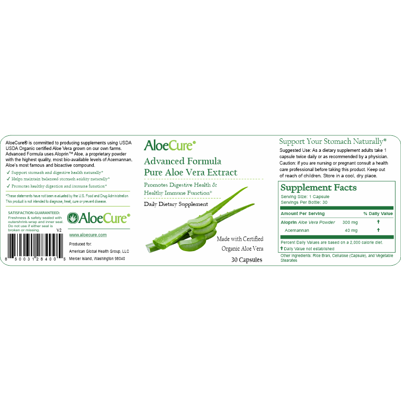 AloeCure Advanced Formula Capsules - 30ct Travel Size