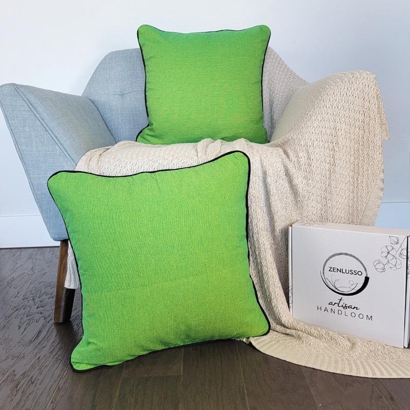 Piped Edge Throw Pillow Covers | 100% Cotton, 18"x18"