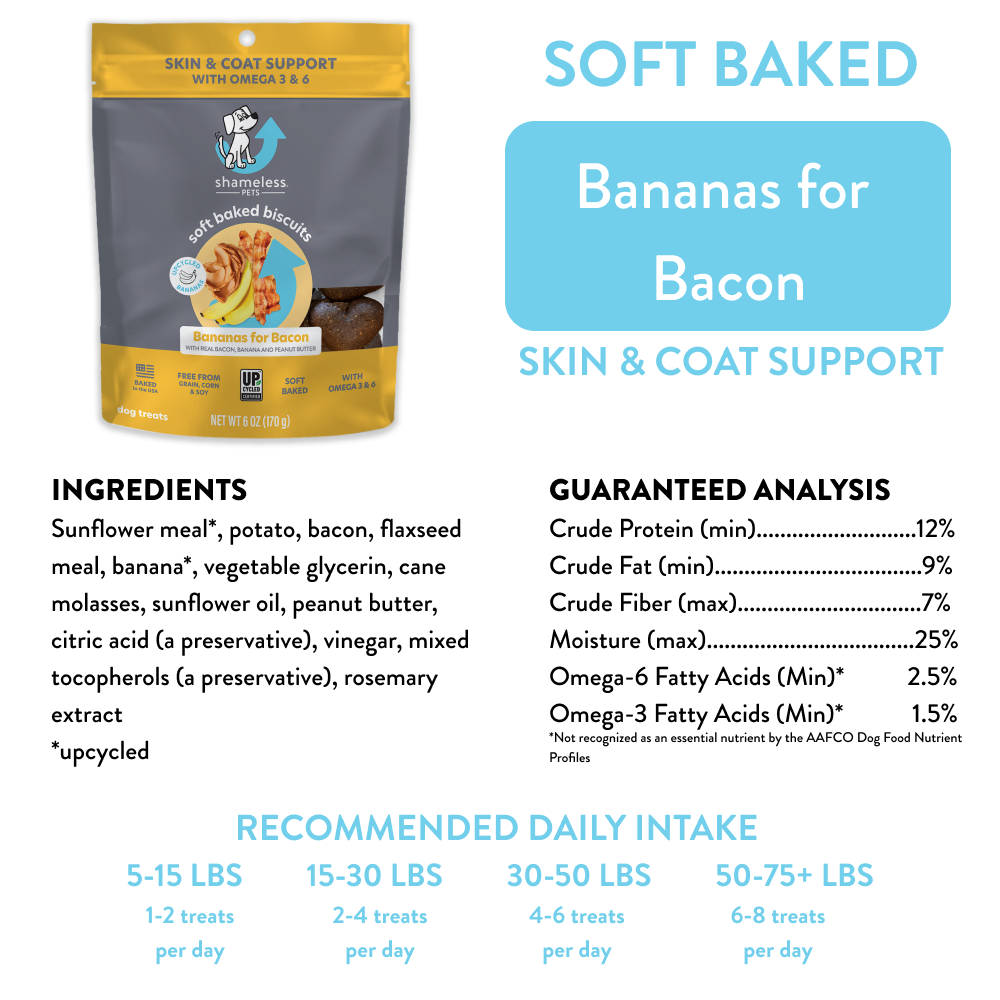 Bananas for Bacon Soft Baked Dog Treats