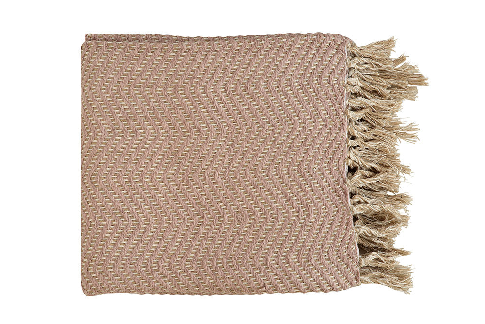 Kaya Chevron Throw Blanket - Blush & Cream - 50x70 Inches