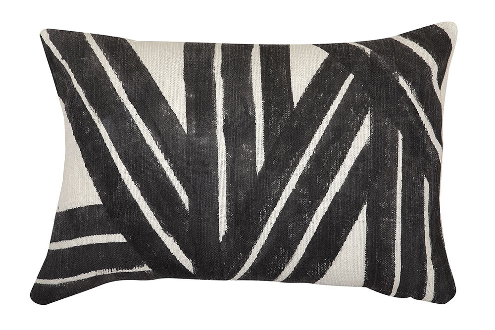 Stripe Sky Lumbar Pillow - Black - 14x20 Inch