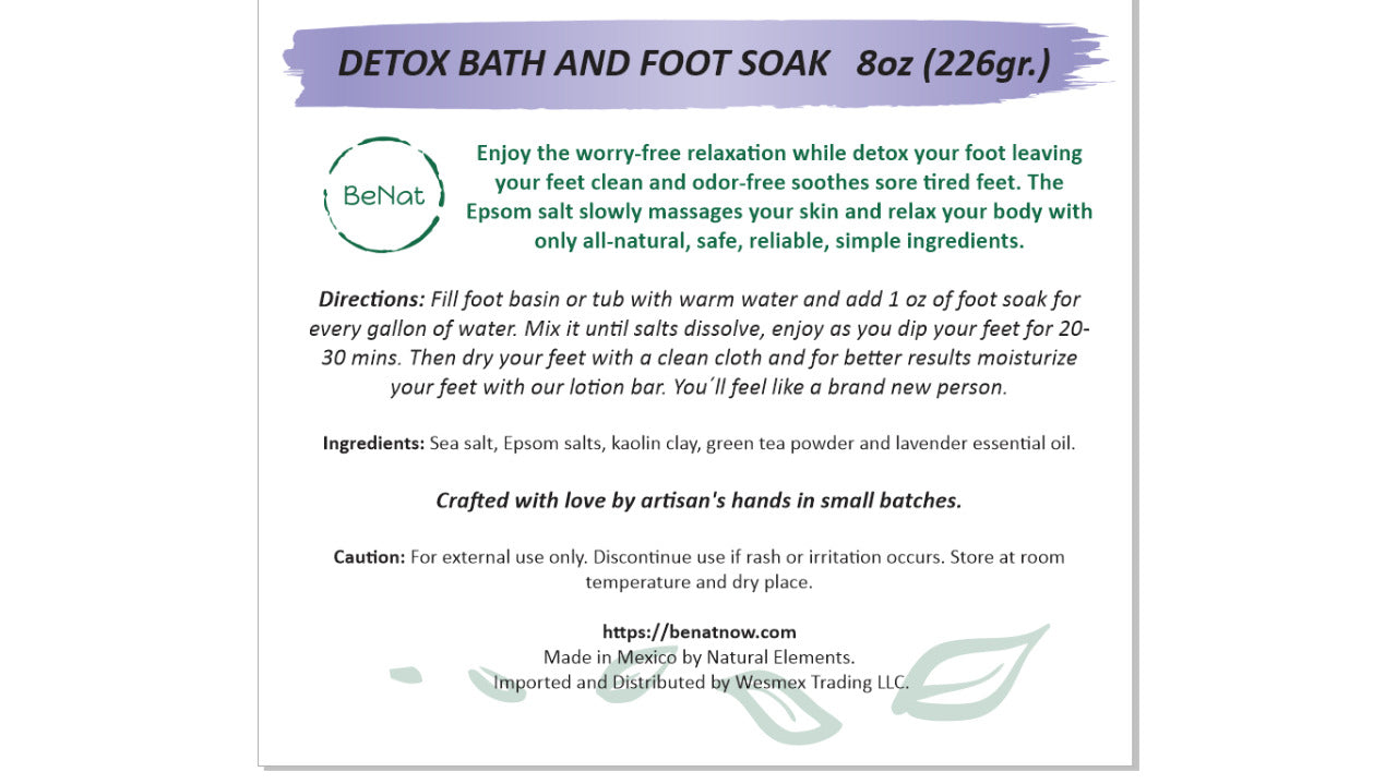 Detox Bath & Foot Soak | Epsom Salts, All-natural, 4 oz