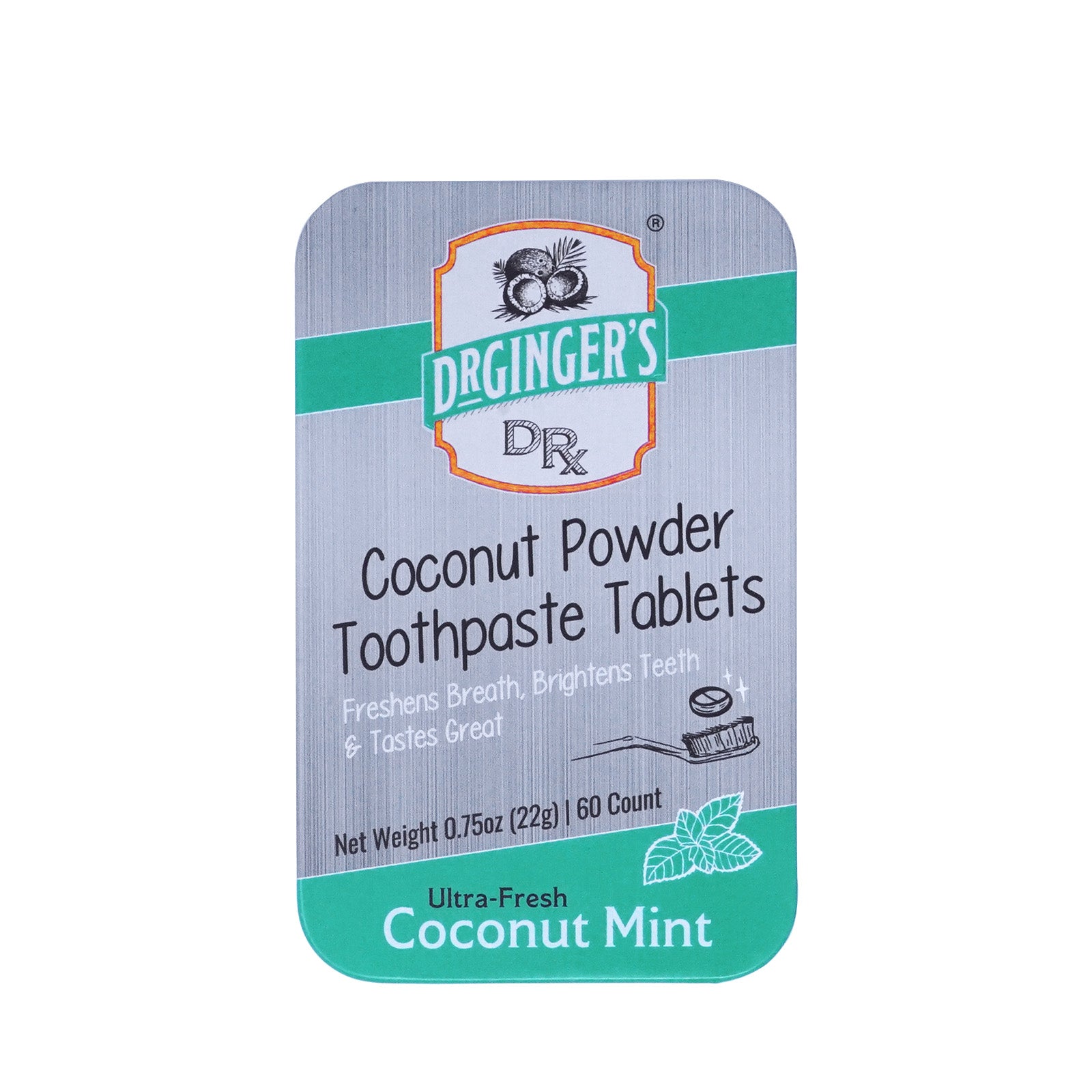 Coconut Mint Toothpaste Tablets | Chewable 60 Tablets