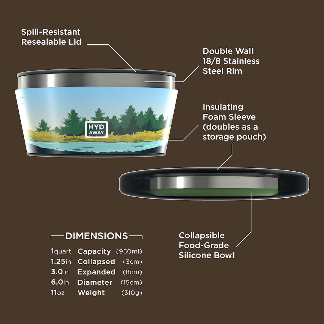 Collapsible Insulated Bowl with Lid | 1 Quart (950ml)