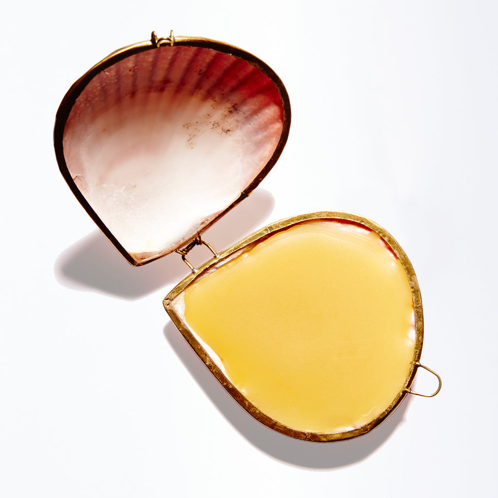 Botanical Balm Perfume I Seashell Compact, Leaves & Wood Aroma, 30g