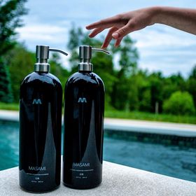 Refillable Shampoo Bottle | Black Ceramic, Large Size, Sustainable