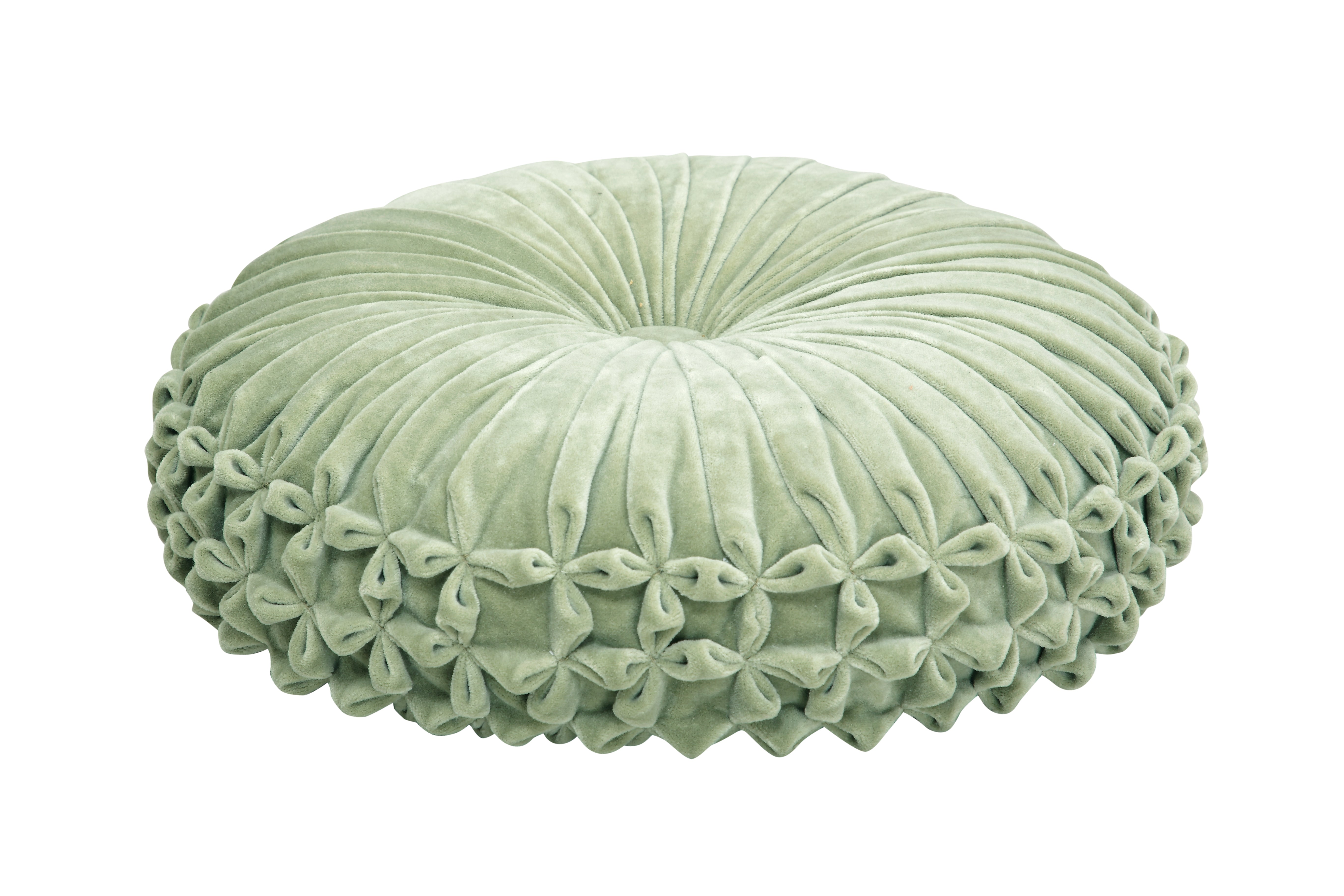 Velvet Round Cushion | Green Velvet, 16"