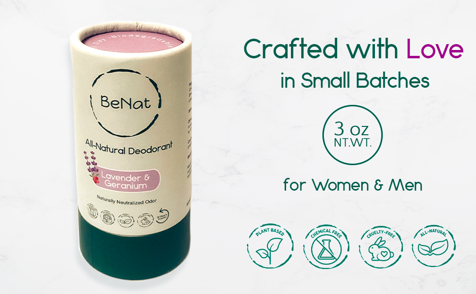 4-Pack All-Natural, Plastic-Free Deodorants