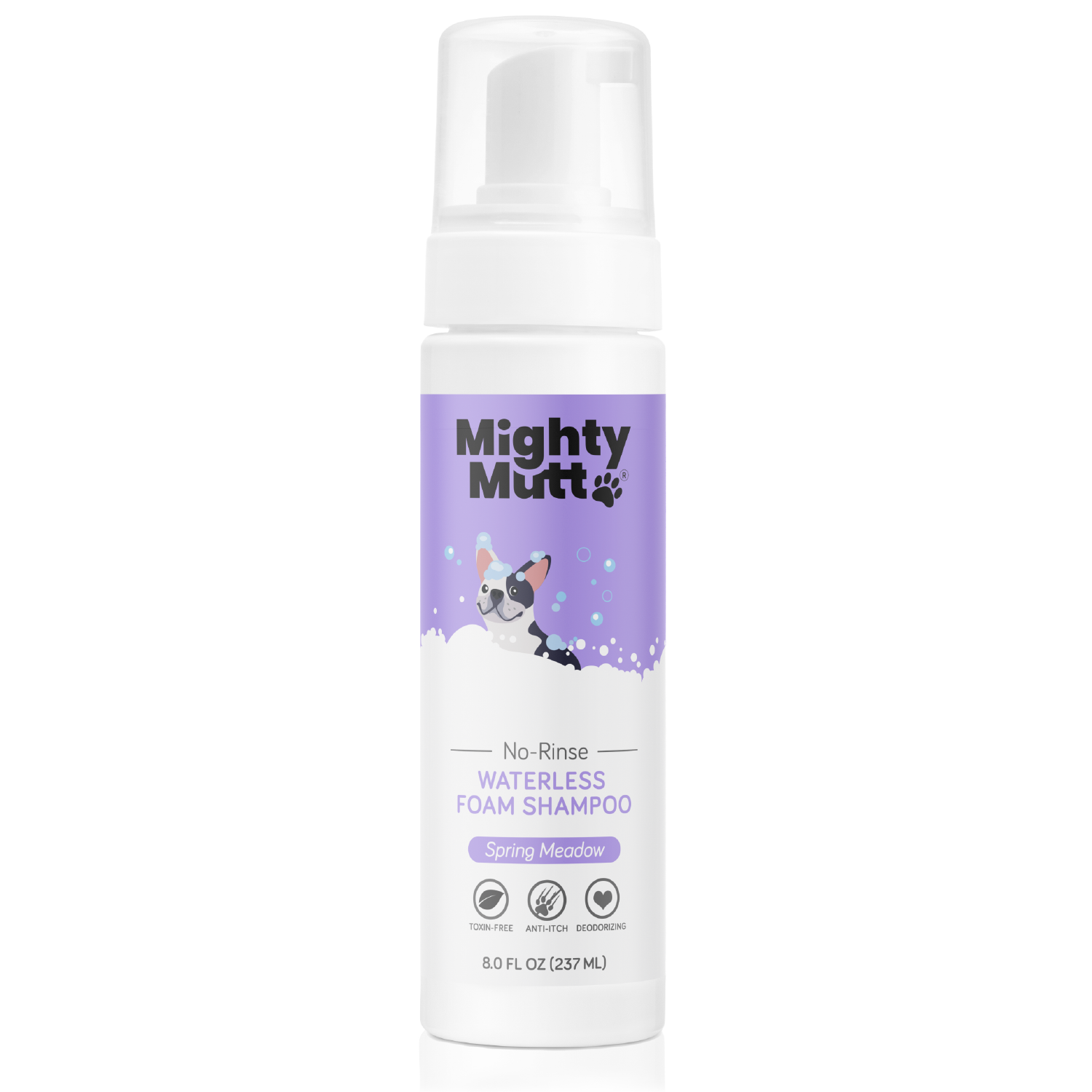Mighty Mutt Waterless Foam Dog Shampoo - Anti-Itch, Deodorizing, Hypoallergenic - 8oz