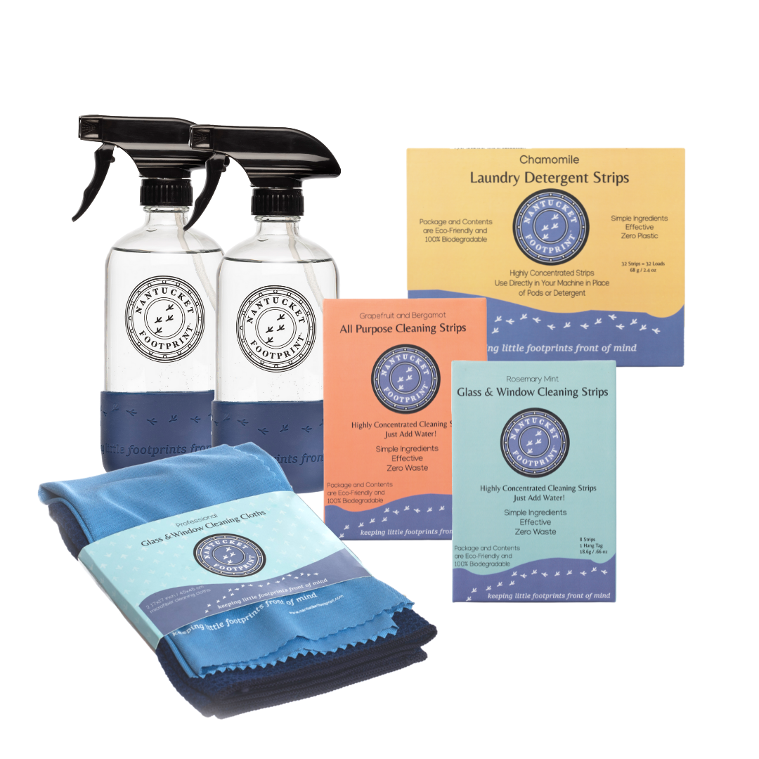 Deluxe Home and Laundry Bundle: Laundry Strips, Window Strips, All-Purpose Strips, Reusable Window Cloths & Glass Bottles