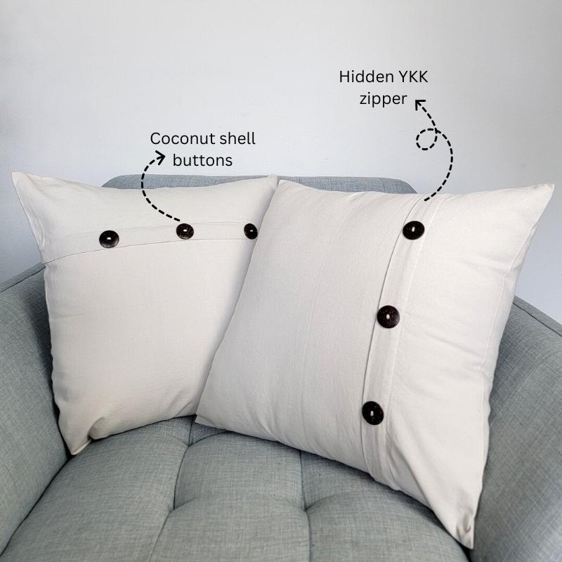 Throw Pillow Covers | 100% Cotton, 18"x18"