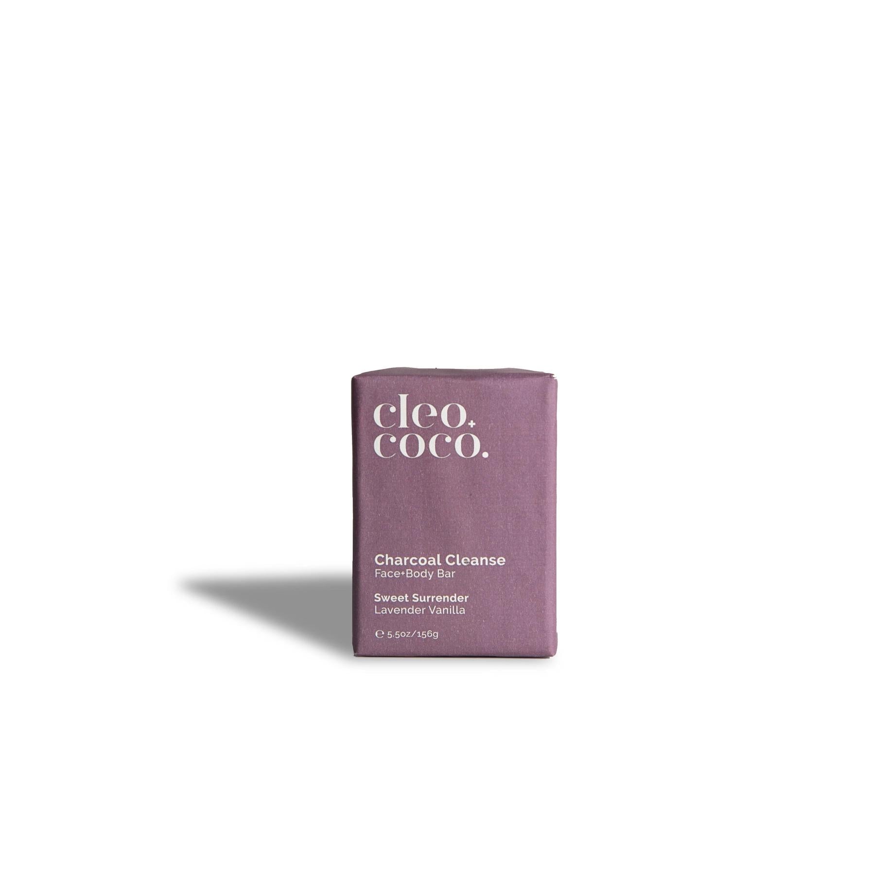 Cleo & Coco Charcoal Body Wash Bar - Detoxifying, Lavender Vanilla, For All Skin Types - 4.5oz