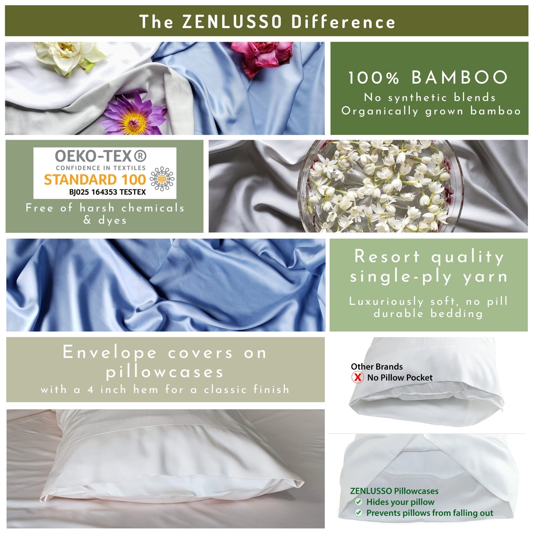 Bamboo Pillowcases | Cooling, Luxuriously Soft