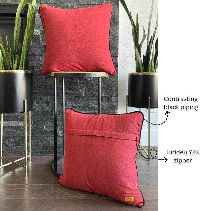 Piped Edge Throw Pillow Covers | 100% Cotton, 18"x18"