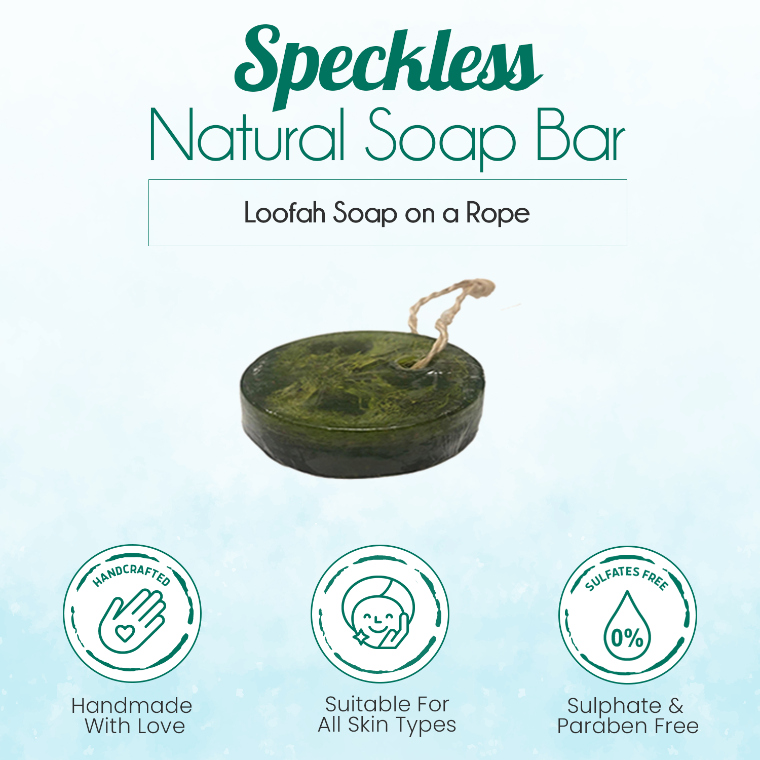 Artisanal Soap Bar | Chia, Lemon, Parsley, Coconut Oil , Loofah , 100g