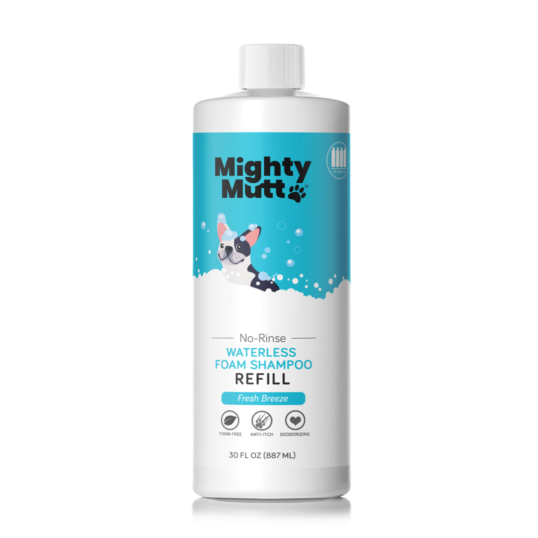 Mighty Mutt Waterless Dog Shampoo - Deodorizes, Hypoallergenic, Soothing Foam - 30 fl oz