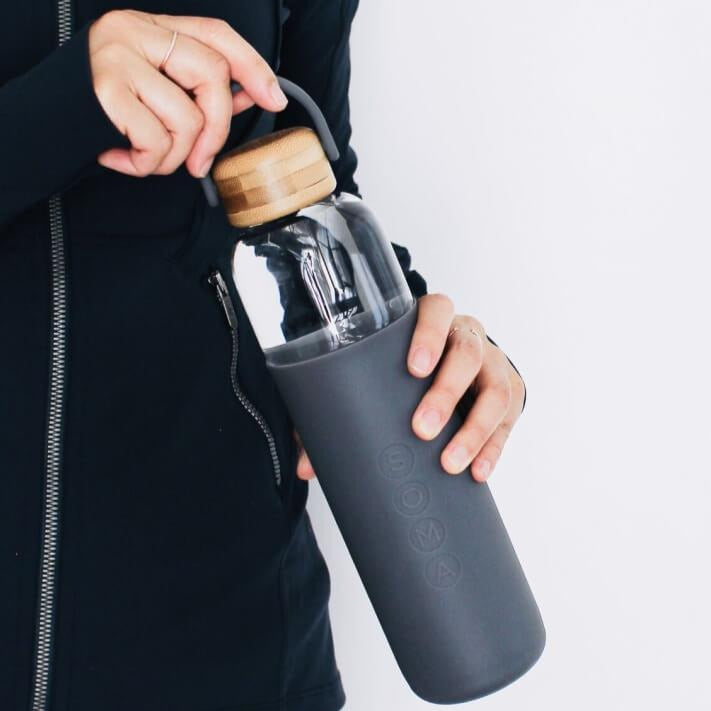 Glass Water Bottle | Silicone Sleeve, BPA-Free, 25oz